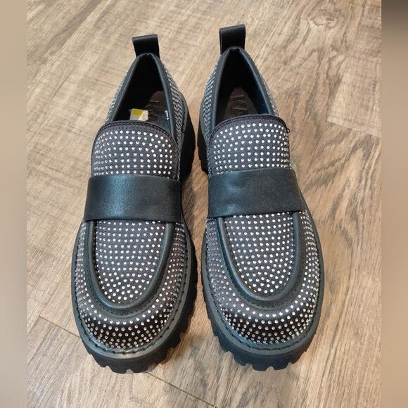 Karl Lagerfeld Shoes - Karl Lagerfeld Paris Giana Embellished Chunky Crystal Black Sz 5.5